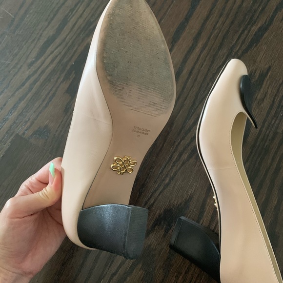 ZVELLE cute pink gray heels women size 7 - Picture 3 of 7